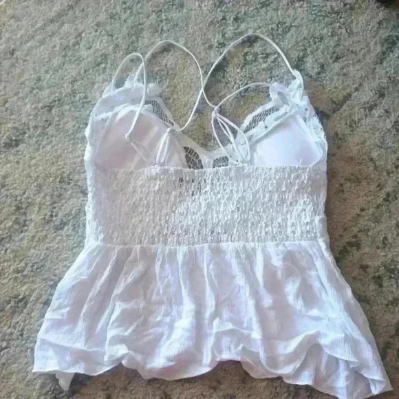 J for Justify Womens White Lace Peplum Tank M - Picture 8 of 14